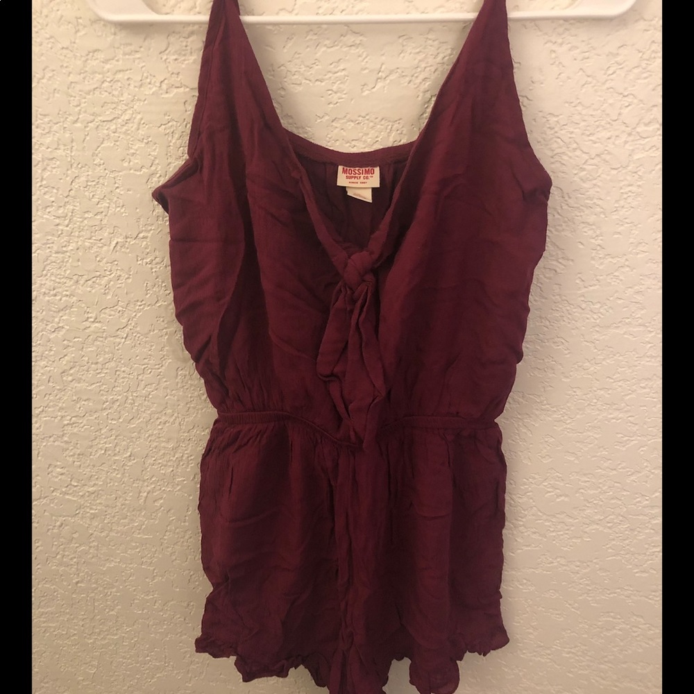 Mossimo Supply Co. Burgundy Romper